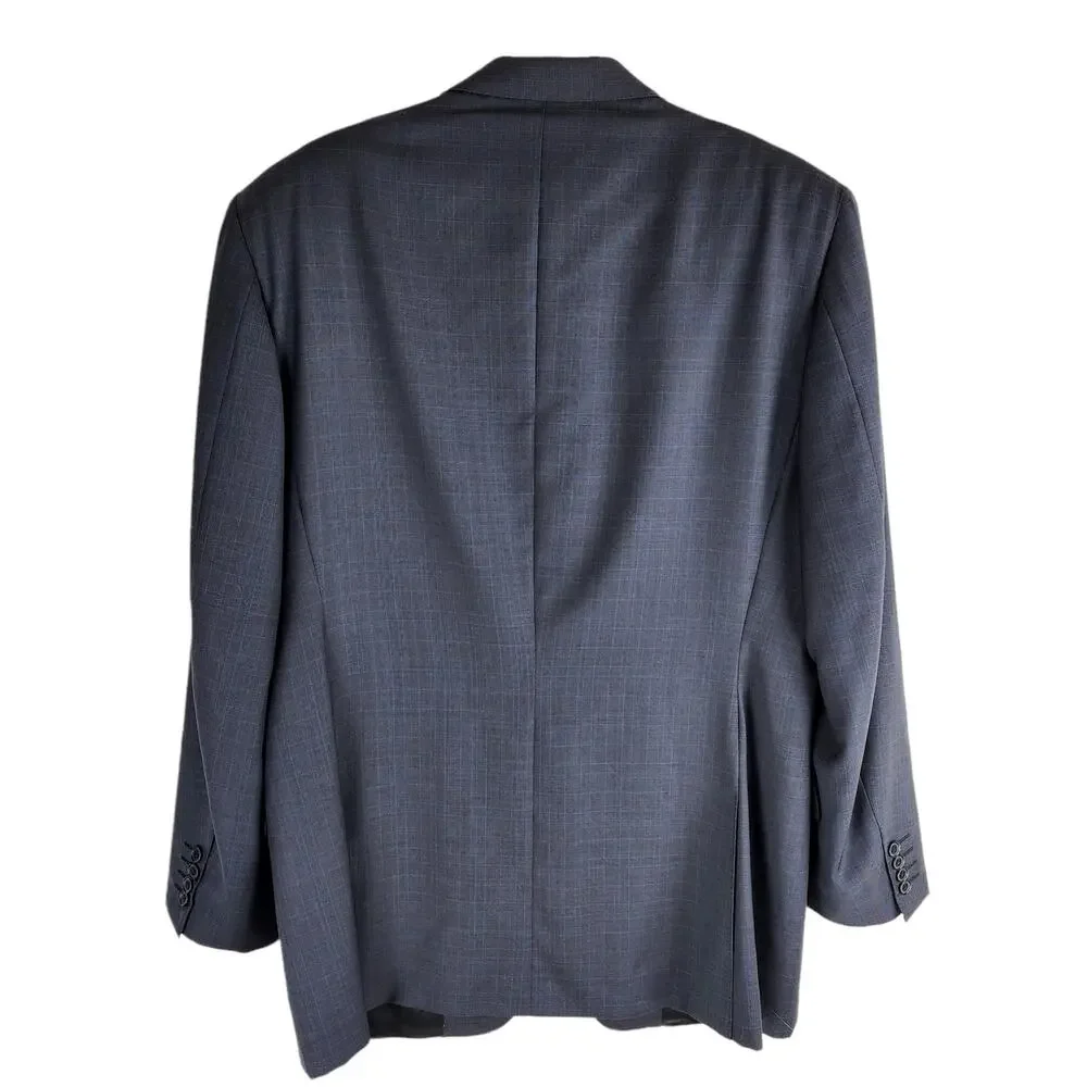 Canali Super 120s Wool Three Button Pin Stripe Blazer Navy Size 46R